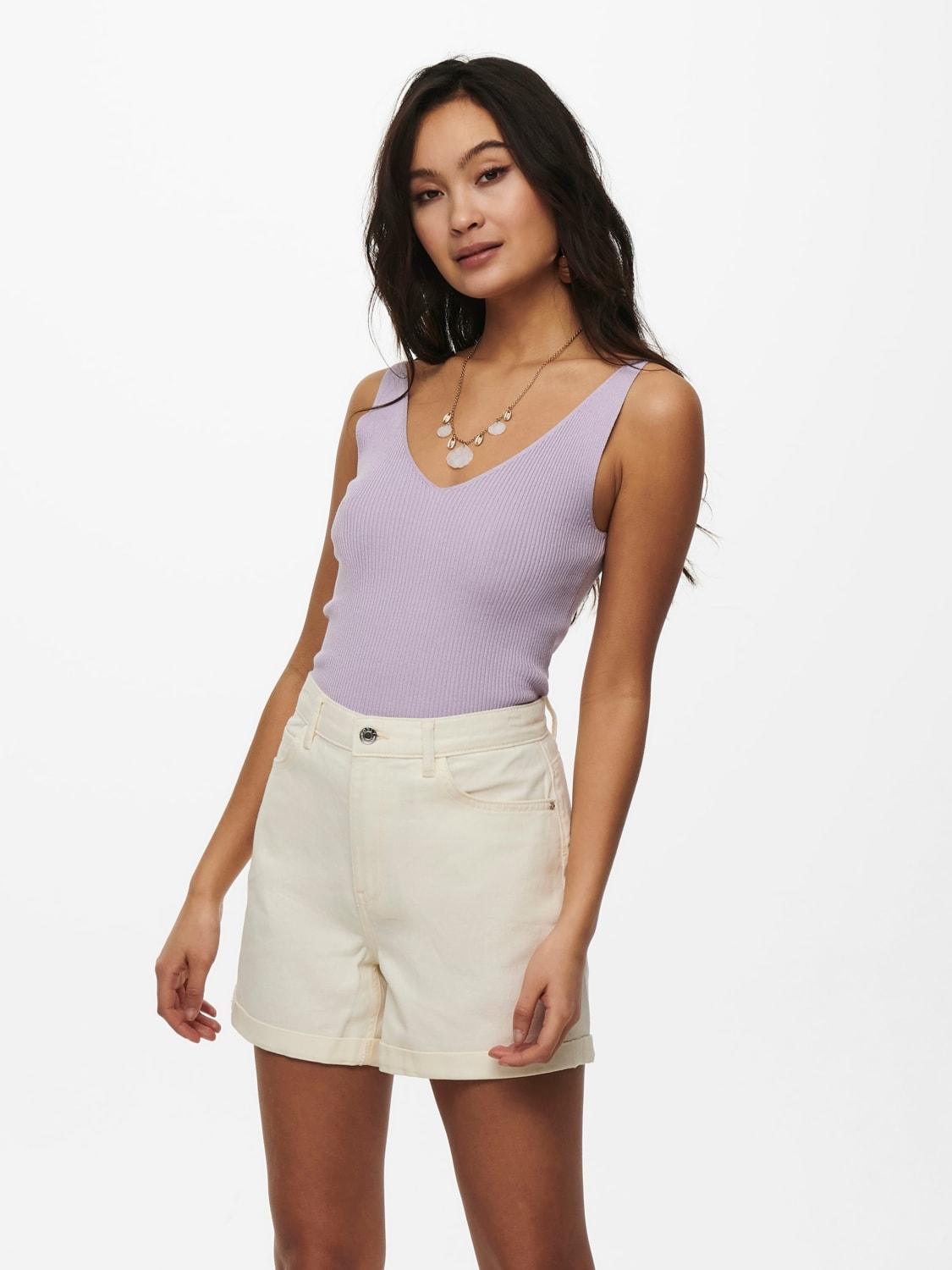 Top JDY Nanna Pastel Lilac - ECRU