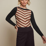 Top King Louie Ivy Lapis Stripe - ECRU