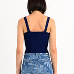 Top Lili Sidonio de Punto Navy - ECRU