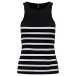 Top Only Kenya Rib Strip Black - ECRU