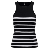 Top Only Kenya Rib Strip Black - ECRU