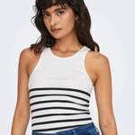 Top Only Kenya Rib Strip Bright white - ECRU