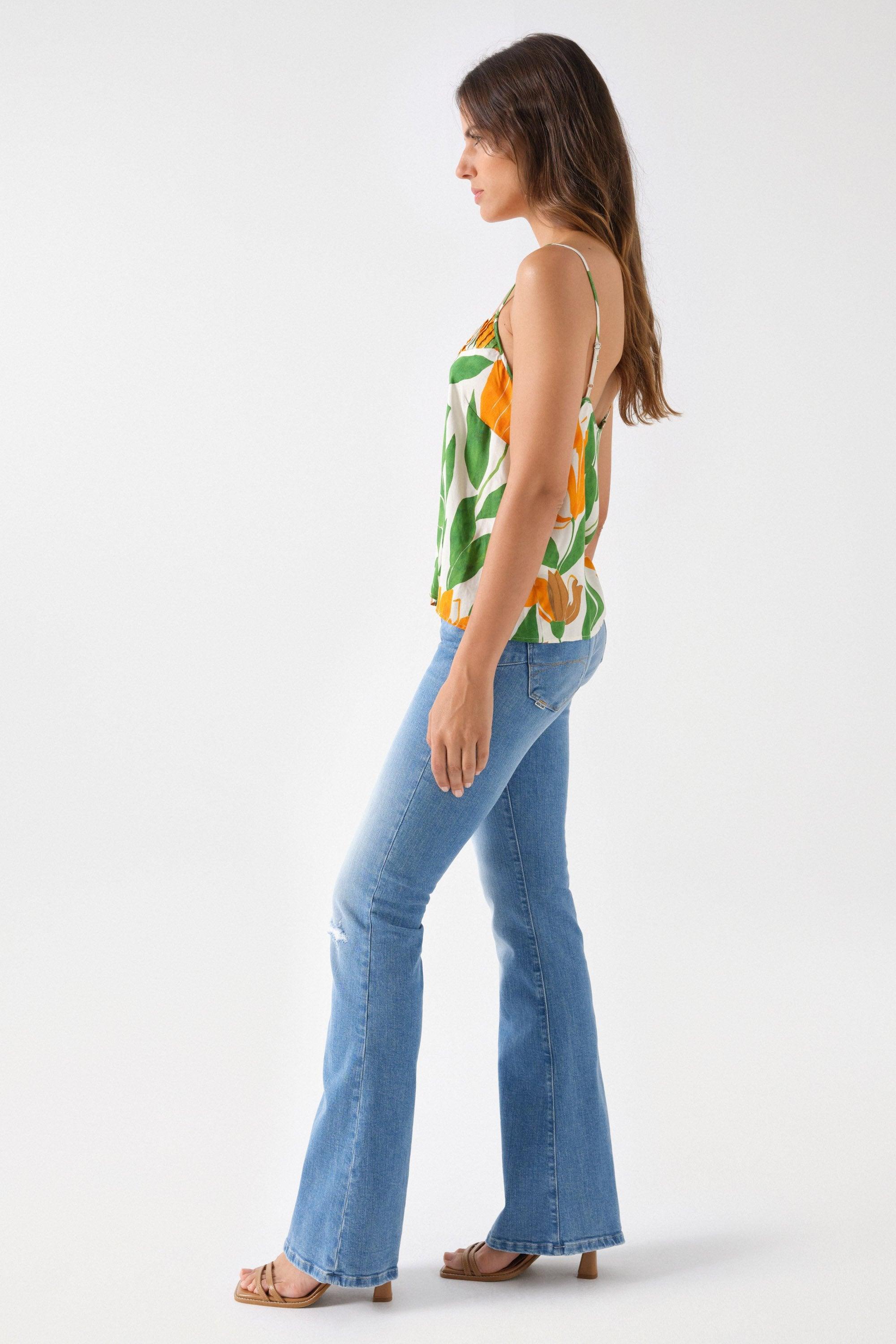 Top Salsa Jeans Detalle Plisado - ECRU