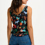 Top Sugarhill Romy Black Tropical Safari - ECRU