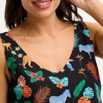 Top Sugarhill Romy Black Tropical Safari - ECRU