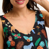 Top Sugarhill Romy Black Tropical Safari - ECRU