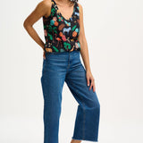 Top Sugarhill Romy Black Tropical Safari - ECRU