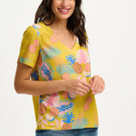 Top Sugarhill Rosalie Yellow Tropical Fruits - ECRU