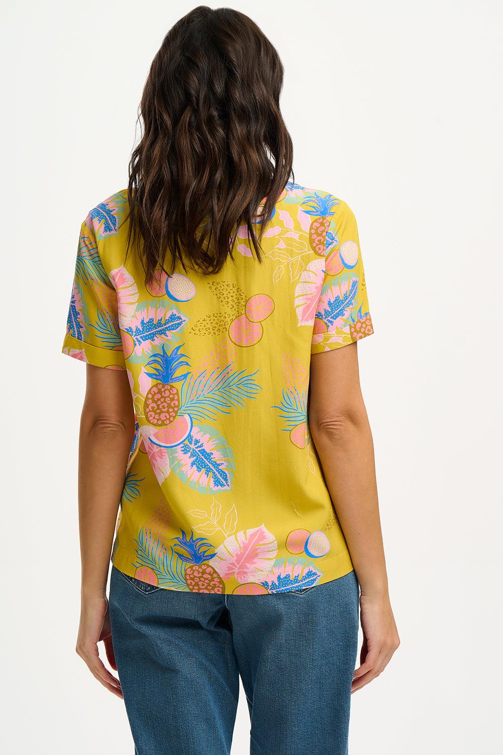 Top Sugarhill Rosalie Yellow Tropical Fruits - ECRU