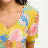 Top Sugarhill Rosalie Yellow Tropical Fruits - ECRU