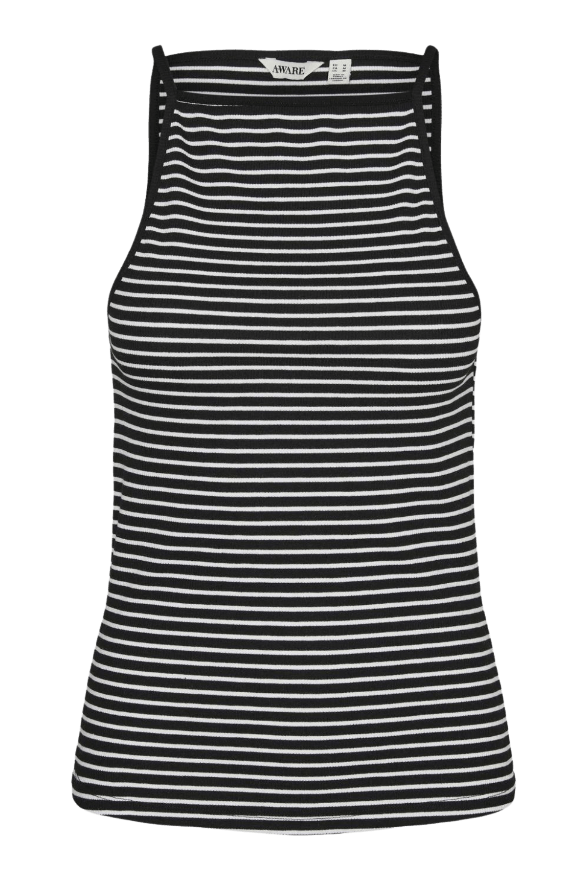 Top VERO MODA AWARE sin Mangas Iwett Negra de Rayas - ECRU