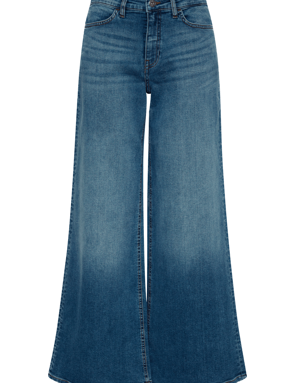 Vaqueros ICHI Twiggy Raven Wide Medium Blue - ECRU