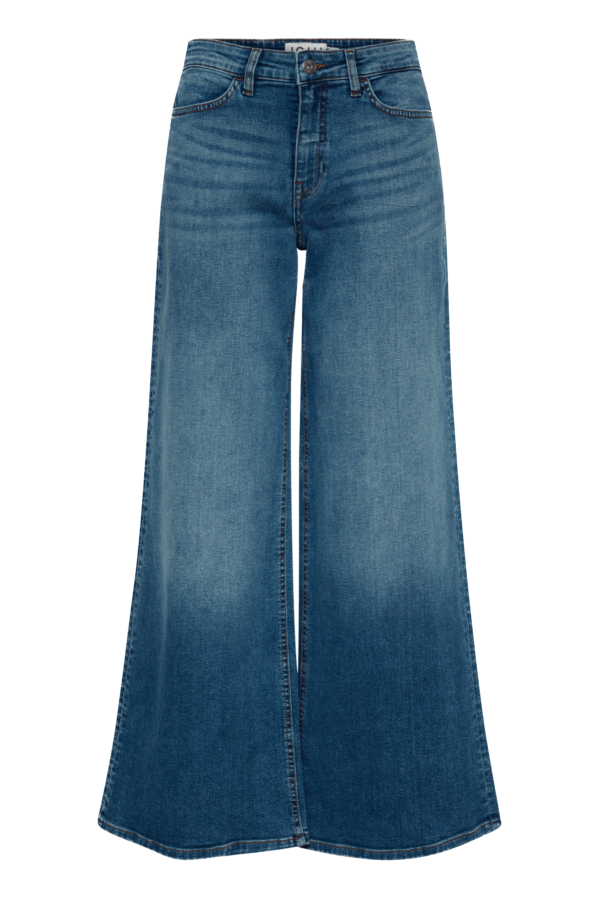 Vaqueros ICHI Twiggy Raven Wide Medium Blue - ECRU