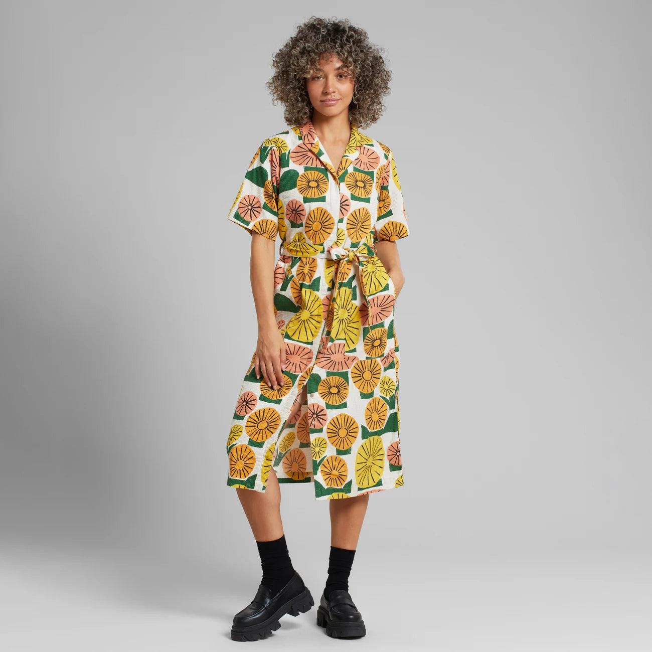 Vestido Dedicated x Marcello Velho Orrefors Dandelions - ECRU