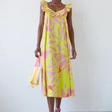 Vestido Dr Bloom Parra Flores Amarillo - ECRU