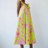 Vestido Dr Bloom Parra Flores Amarillo - ECRU