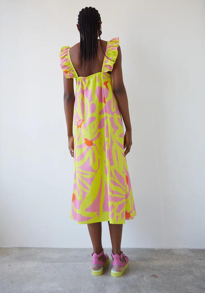 Vestido Dr Bloom Parra Flores Amarillo - ECRU