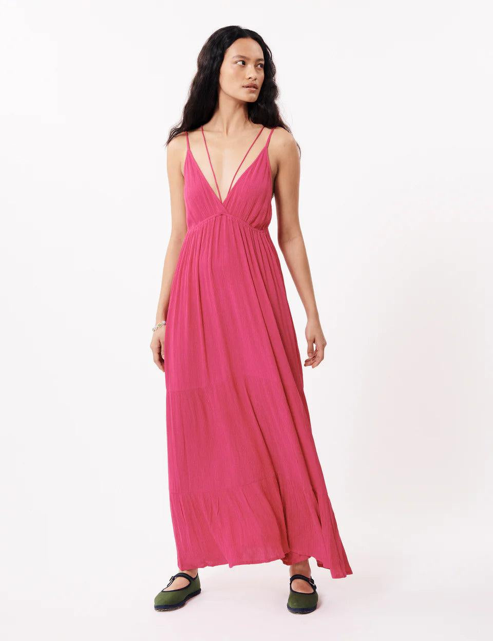 Vestido FRNCH Clemy Fuchsia - ECRU