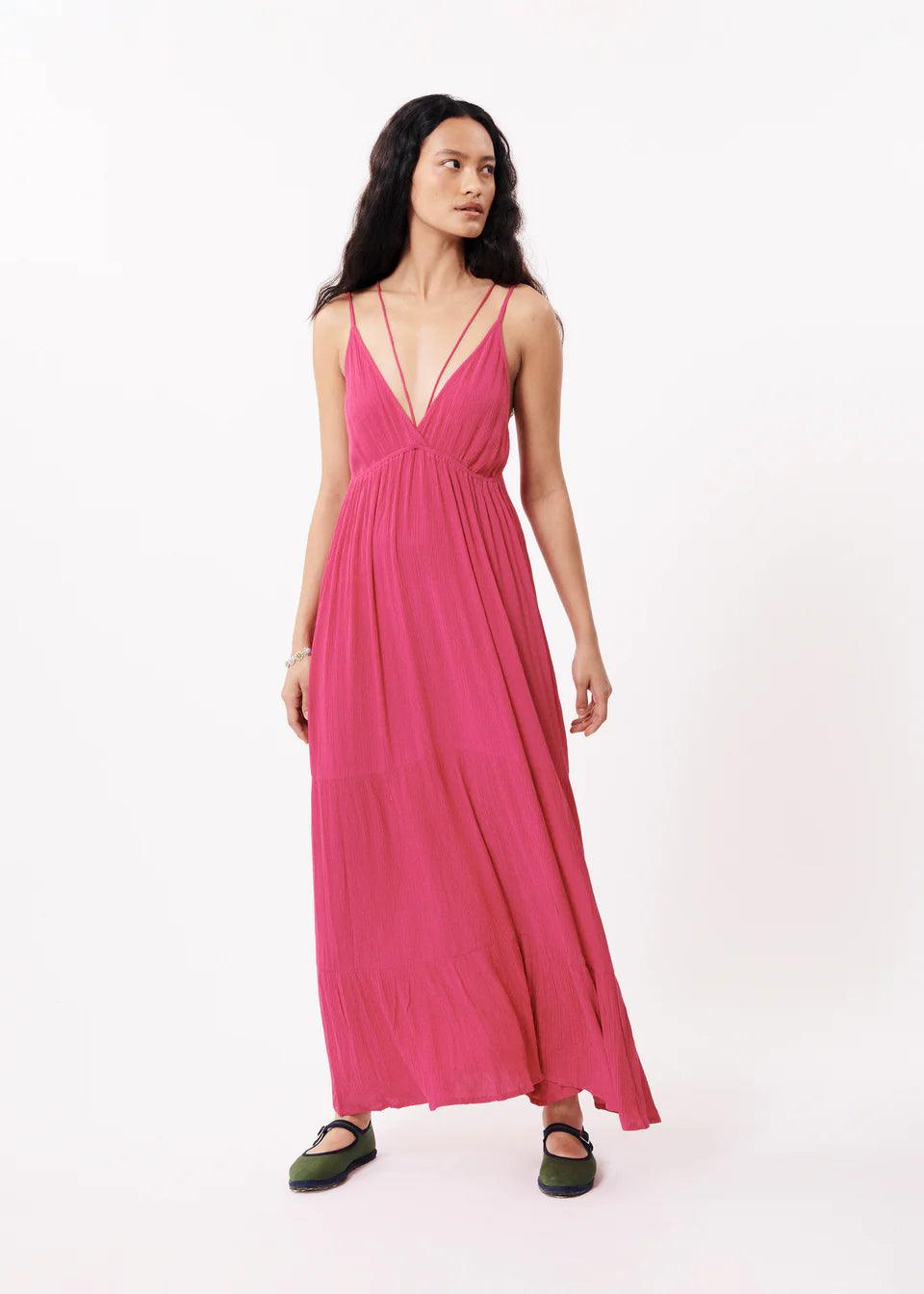 Vestido FRNCH Clemy Fuchsia - ECRU