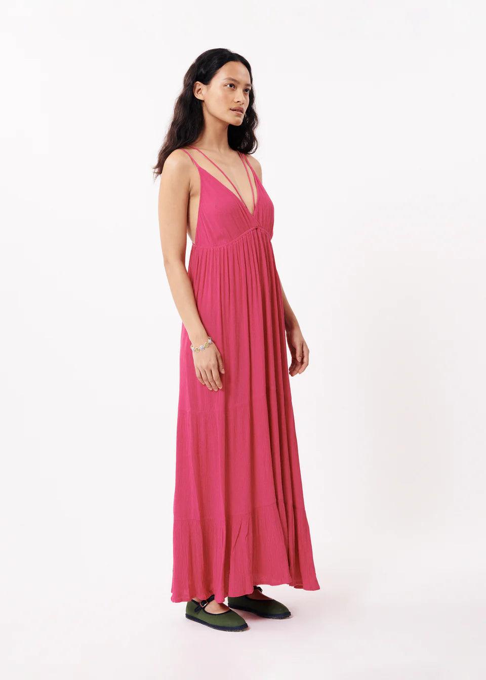 Vestido FRNCH Clemy Fuchsia - ECRU