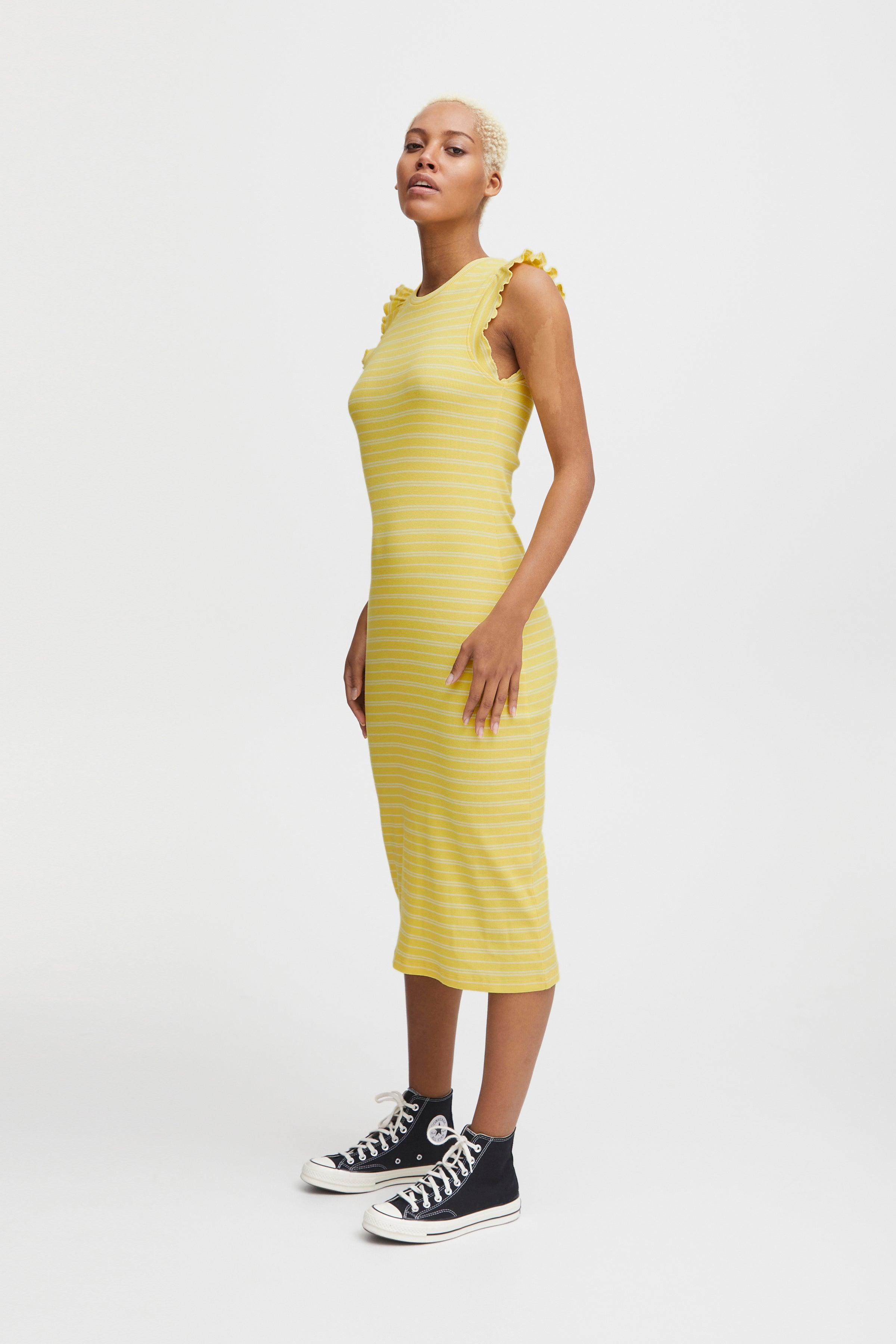 Vestido ICHI Louisany Goldfinch - ECRU