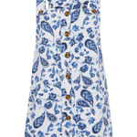 Vestido ICHI Ziggi Baleine Blue - ECRU