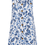 Vestido ICHI Ziggi Baleine Blue - ECRU