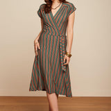 Vestido King Louie Abigail Castillo Stripe - ECRU