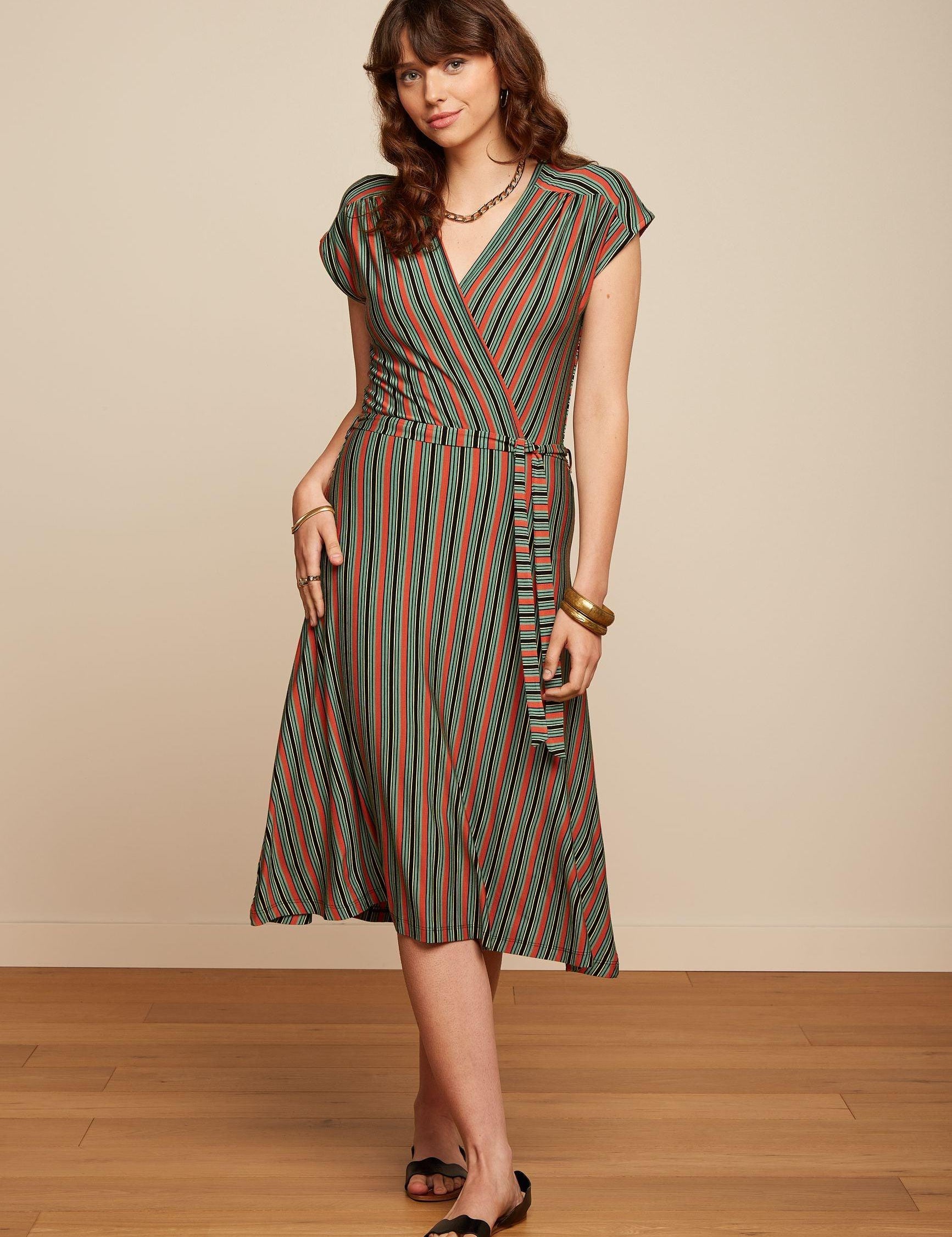 Vestido King Louie Abigail Castillo Stripe - ECRU