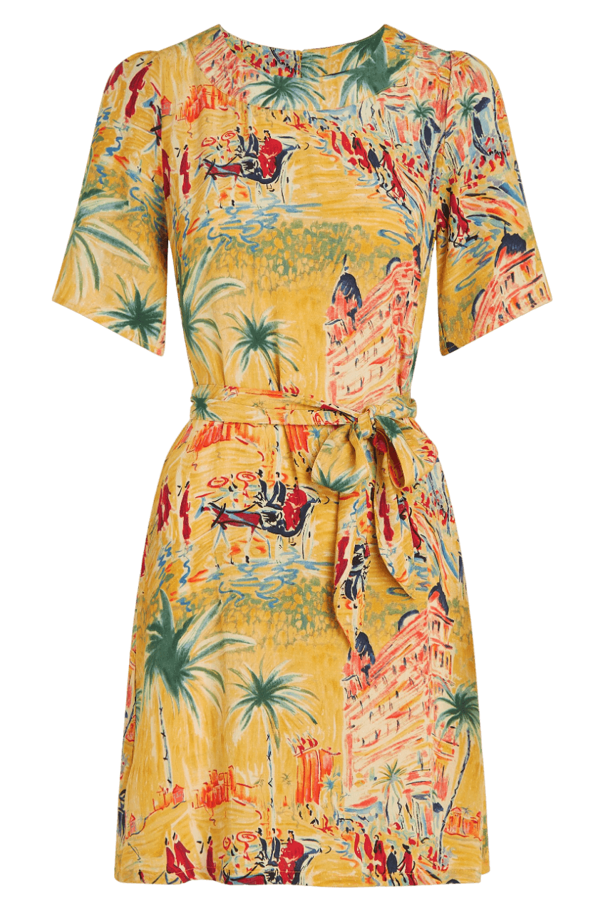 Vestido King Louie Mila Serafini Tuscan Yellow - ECRU