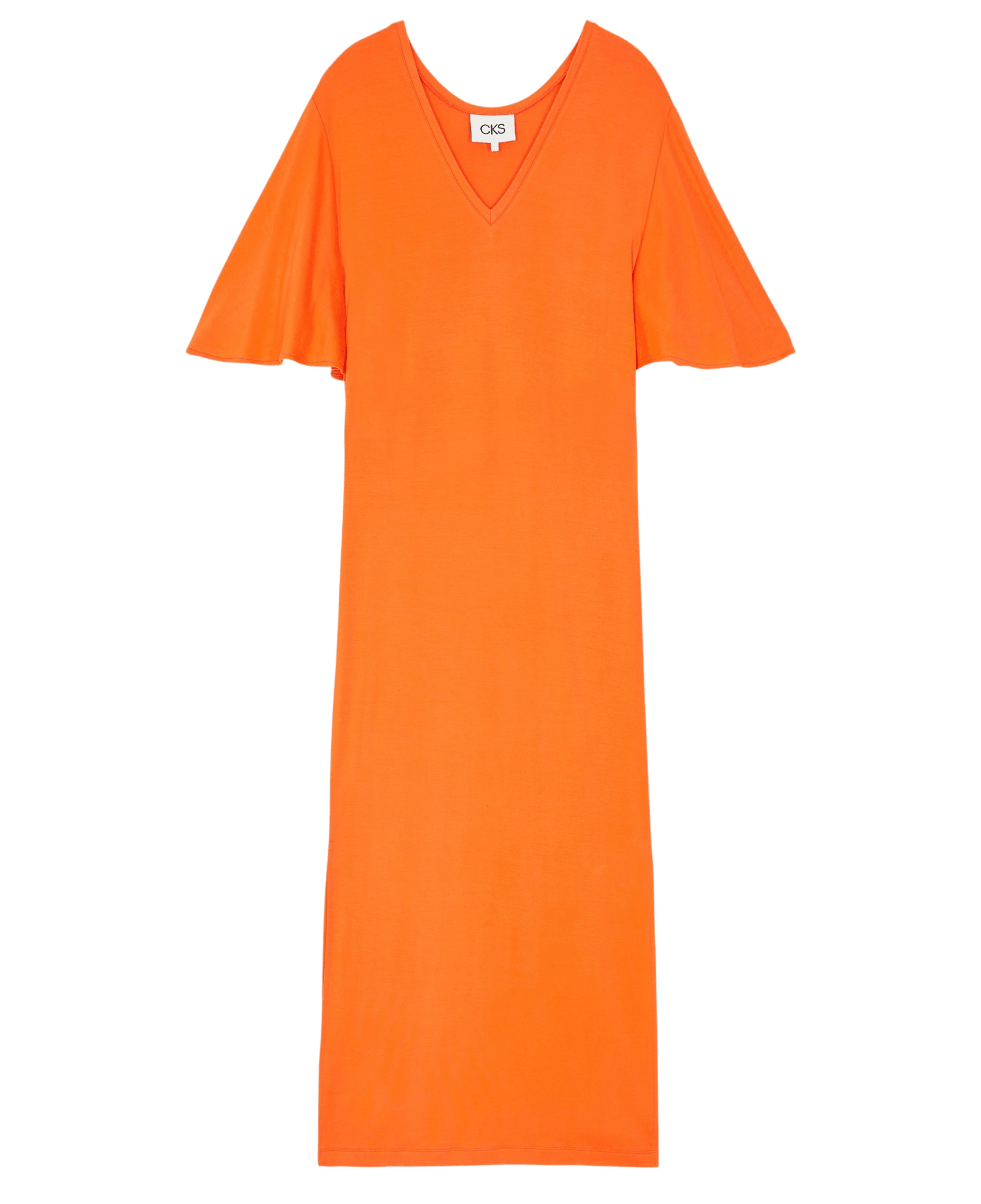 Vestido Largo CKS Dusk Bright Orange - ECRU