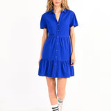 Vestido Lili Sidonio Azul Royal Camisero - ECRU