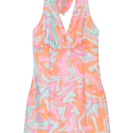 Vestido Lili Sidonio Estampado con Escote Halter - ECRU