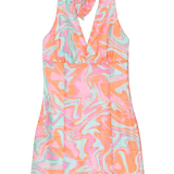 Vestido Lili Sidonio Estampado con Escote Halter - ECRU