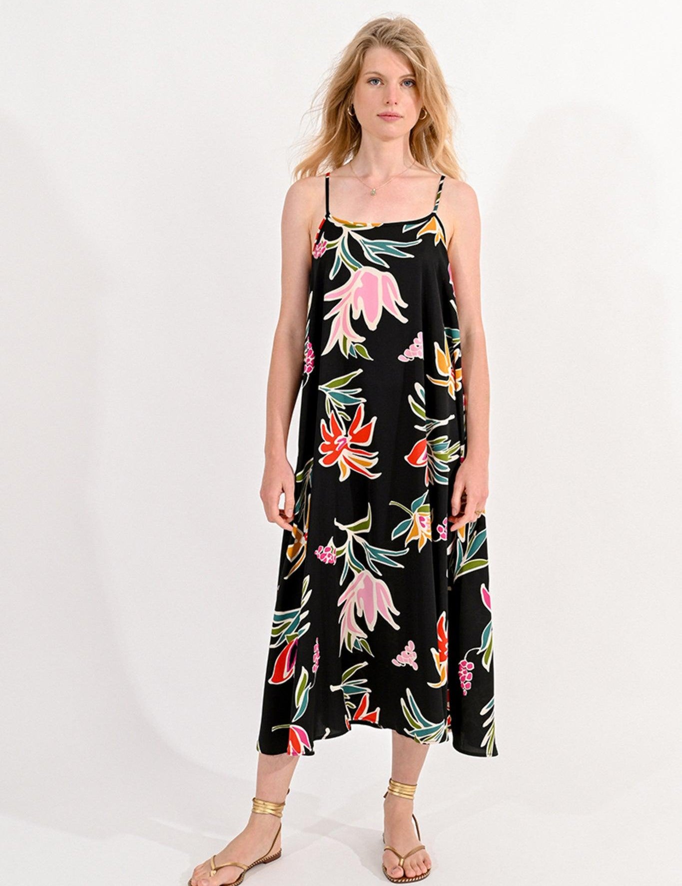 Vestido Molly Bracken Estampado Black June - ECRU