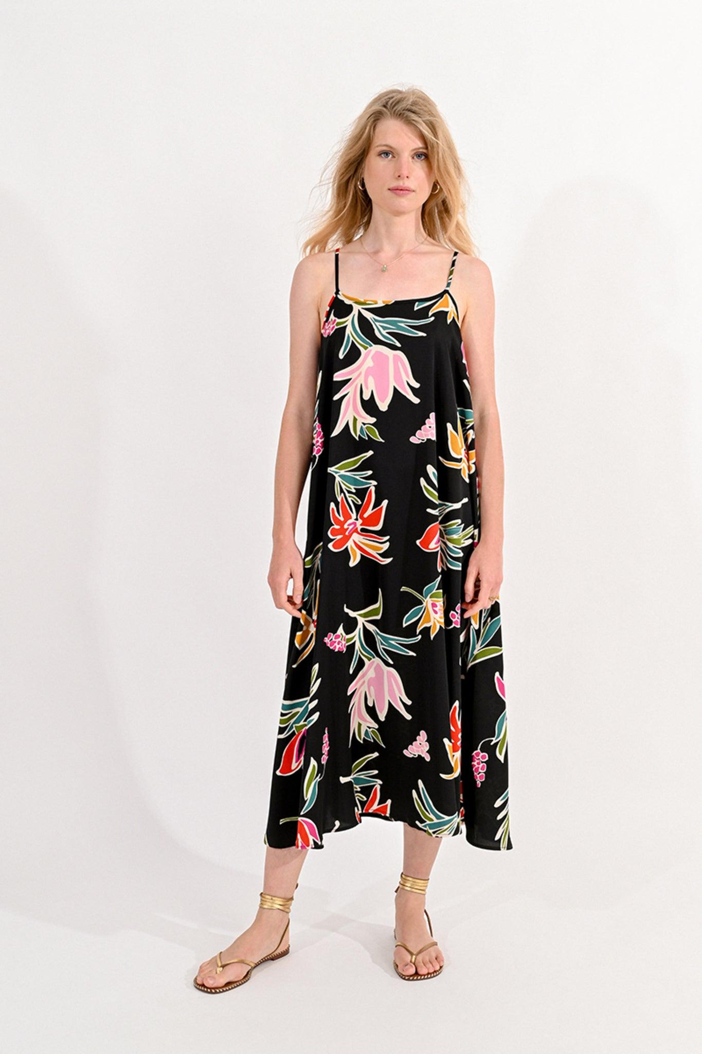 Vestido Molly Bracken Estampado Black June - ECRU