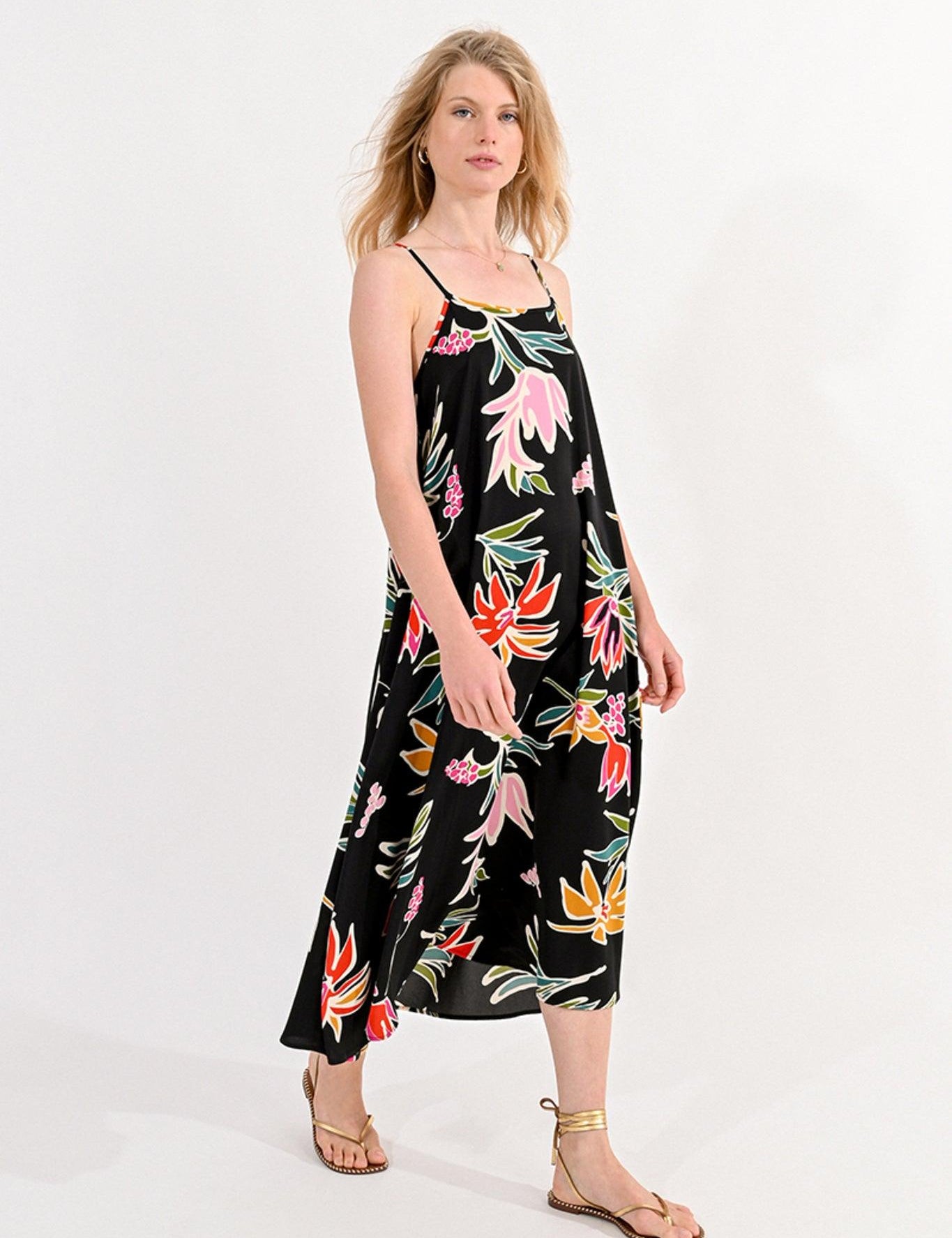 Vestido Molly Bracken Estampado Black June - ECRU