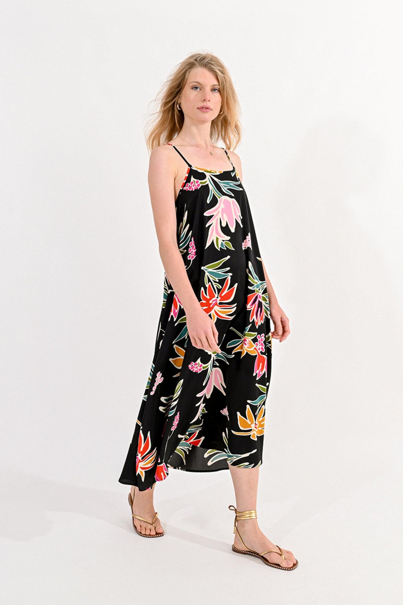 Vestido Molly Bracken Estampado Black June - ECRU