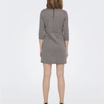 Vestido ONLY Brilliant Black Brown Houndstooth - ECRU