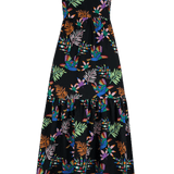 Vestido Sugarhill Charlotte Maxi Black Rainbow Toucans - ECRU