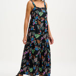 Vestido Sugarhill Charlotte Maxi Black Rainbow Toucans - ECRU