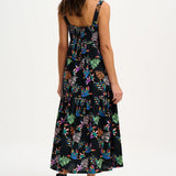 Vestido Sugarhill Charlotte Maxi Black Rainbow Toucans - ECRU