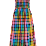 Vestido Sugarhill Denali Midi Multi Summer Rainbow Check - ECRU