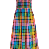 Vestido Sugarhill Denali Midi Multi Summer Rainbow Check - ECRU