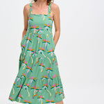 Vestido Sugarhill Elora Green Rainbow Palms - ECRU