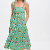 Vestido Sugarhill Elora Green Rainbow Palms - ECRU