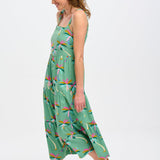 Vestido Sugarhill Elora Green Rainbow Palms - ECRU