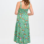 Vestido Sugarhill Elora Green Rainbow Palms - ECRU