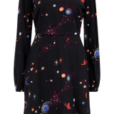 Vestido Sugarhill Juliette Black Colourful Universe - ECRU