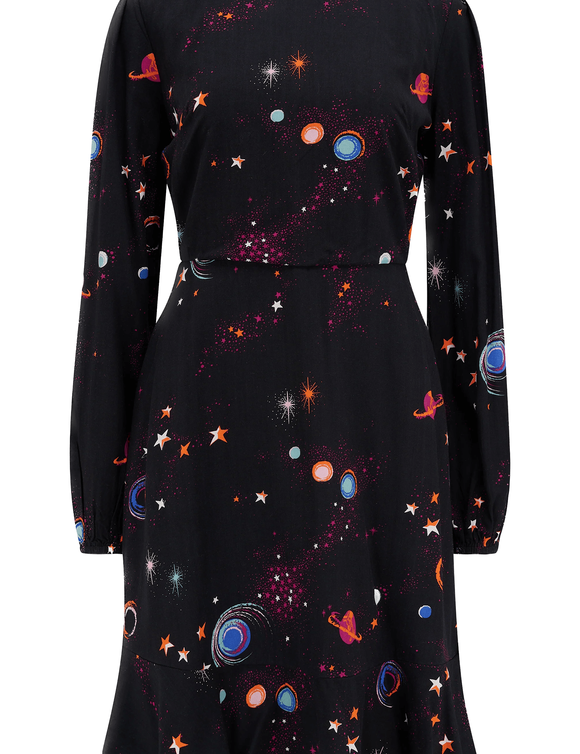 Vestido Sugarhill Juliette Black Colourful Universe - ECRU